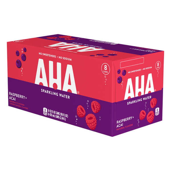 AHA Sparkling Water, Raspberry + Acai 8 Pack HyVee Aisles Online