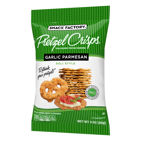 Snack Factory Pretzel Crisps Garlic Parmesan Hy Vee Aisles Online Grocery Shopping