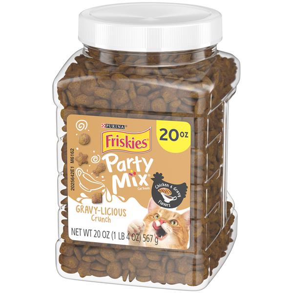 Purina Friskies Party Mix GravyLicious Crunch Chicken & Gravy Flavors Cat Treats Value Size