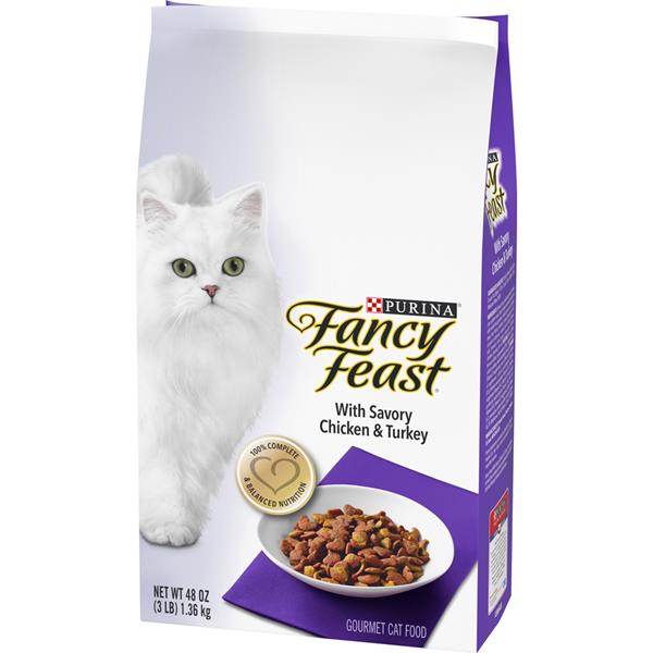 Purina Fancy Feast Dry Cat Food; With Savory Chicken & Turkey - 3 lb ...