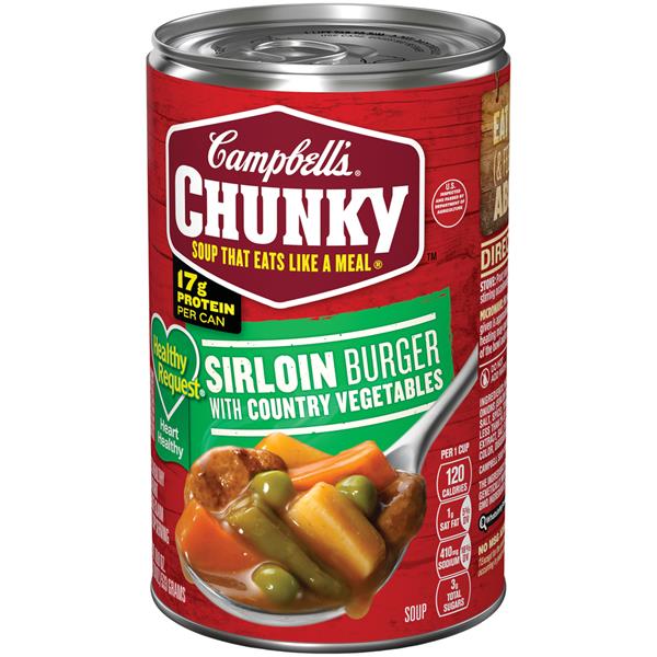 Campbells Chunky Healthy Requests Sirloin Burger With Country Vegetables Soup Hy Vee Aisles 1989