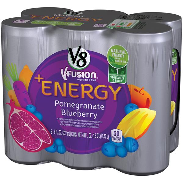 V8 + Energy Pomegranate Blueberry Flavored Vegetable & Fruit Juice 6Pk