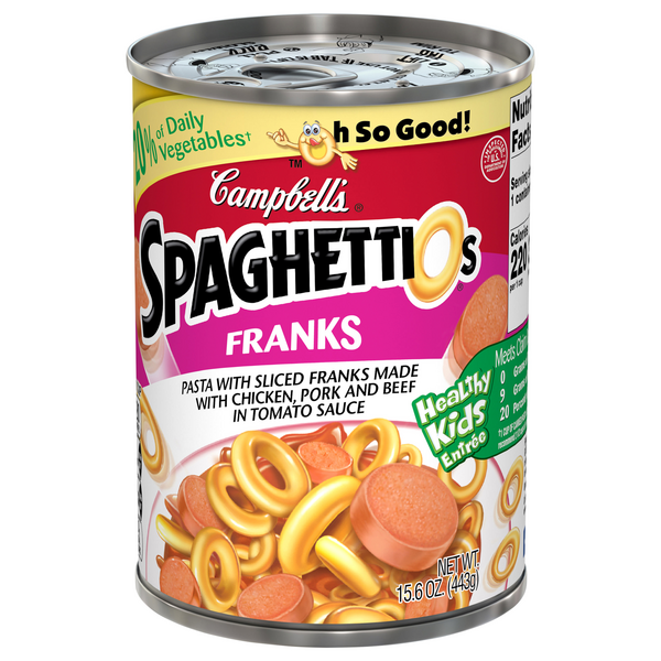 Campbell S Spaghettios With Sliced Franks Hy Vee Aisles Online Grocery Shopping