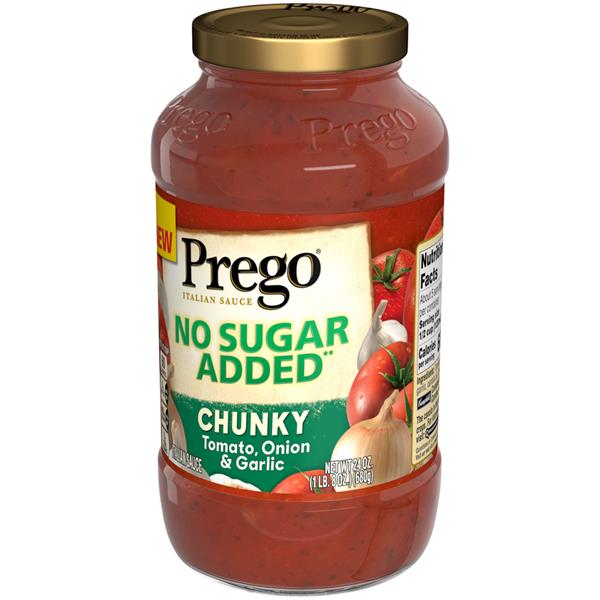 Prego Pasta Sauce, No Sugar Added Chunky Tomato, Onion and ...