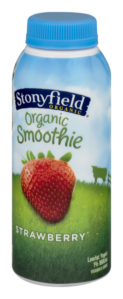 Stonyfield Organic Probiotic Strawberry Lowfat Yogurt Protein Smoothie ...