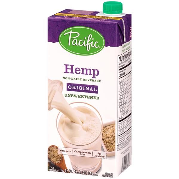 Pacific All Natural Original Unsweetened Hemp NonDairy Beverage Hy