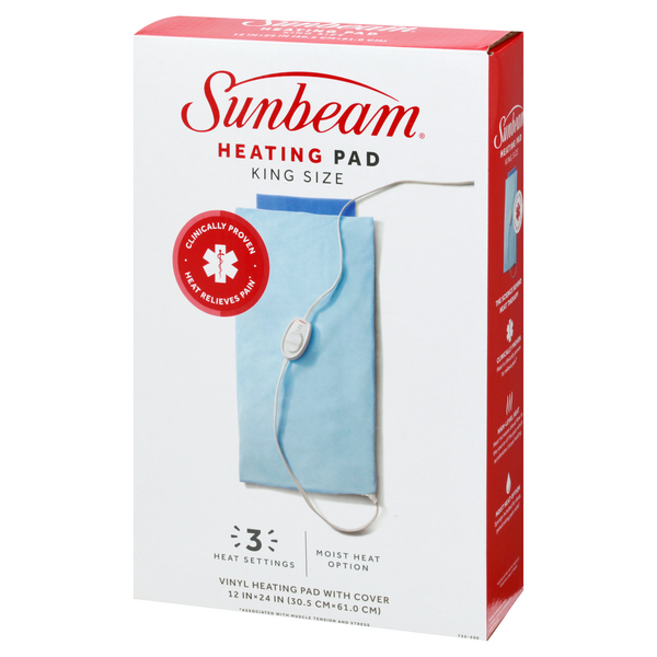 Sunbeam Heating Pad King Size, Vinyl With Cover, Light Blue HyVee Aisles Online Grocery Shopping