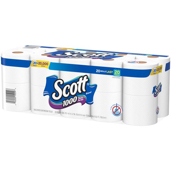 Scott One-Ply 1000 Sheets Unscented Bathroom Tissue | Hy-Vee Aisles ...