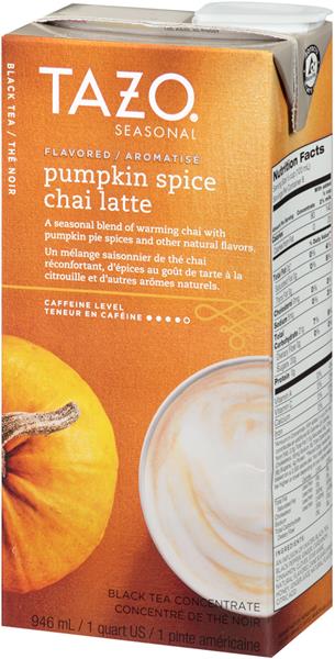 Tazo Pumpkin Spice Chai Latte Flavored Black Tea Concentrate | Hy
