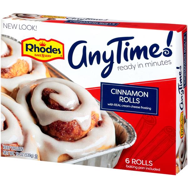 Rhodes Anytime Cinnamon Rolls With Cream Cheese Frosting 6ct Hy Vee Aisles Online Grocery