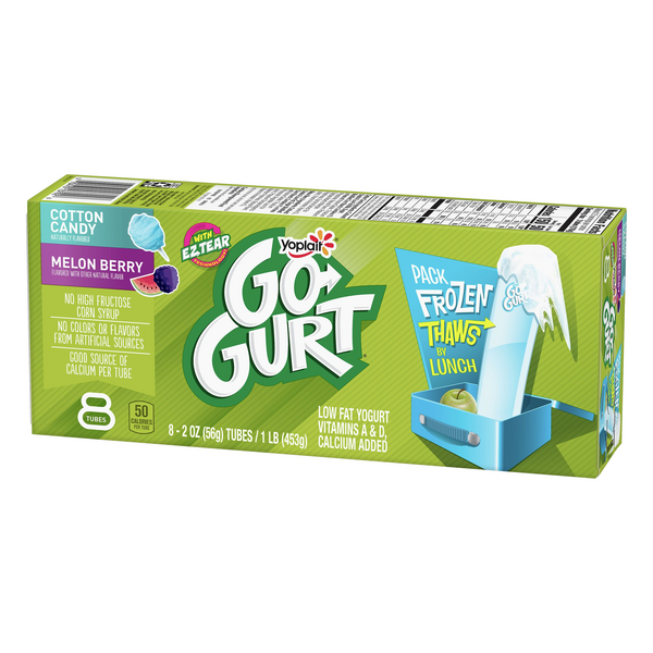 Yoplait GoGurt Cotton Candy/Melon Berry Portable Low Fat Yogurt