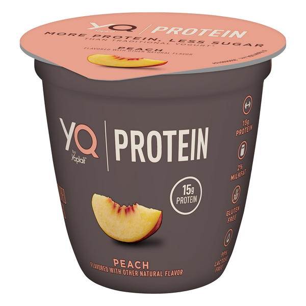 YQ by Yoplait Peach Single Serve Yogurt Made with Cultured Ultra ...