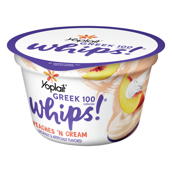Yoplait Greek 100 Calories Whips! Peaches 'n Cream Fat Free Yogurt