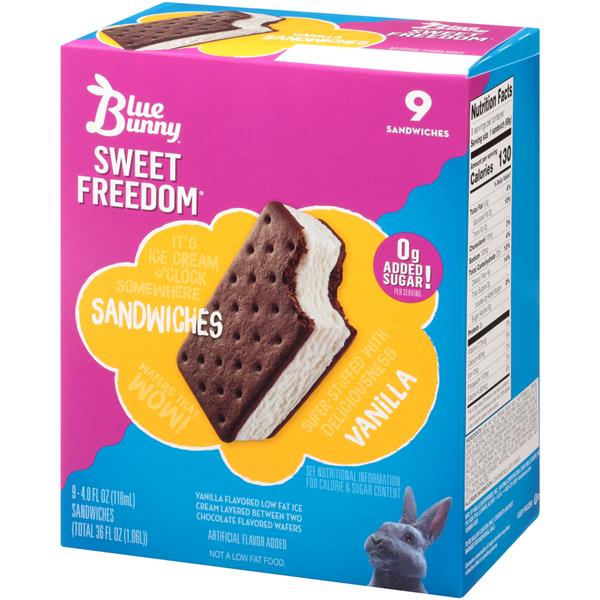 Blue Bunny Vanilla Ice Cream Sandwiches 94.0 fl. oz. Sandwiches Hy