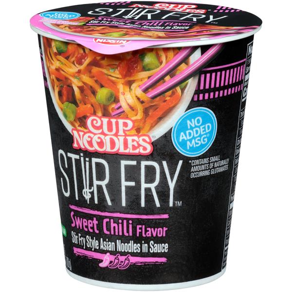 Nissin Cup Noodles Stir Fry Sweet Chili Flavor Asian Noodles in Sauce ...