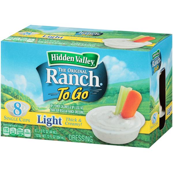 Hidden Valley Light Original Ranch to Go 81.5 fl oz Single Cups Hy