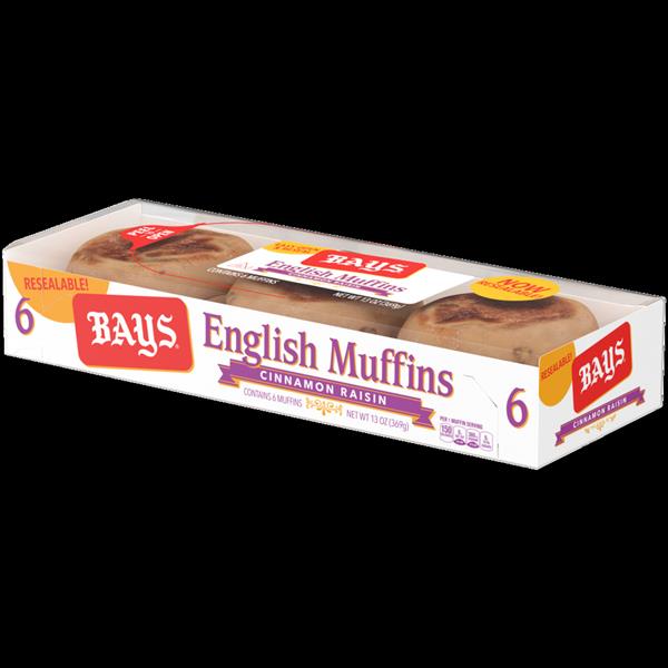 Bays Cinnamon Raisin English Muffins 6Ct HyVee Aisles Online Grocery