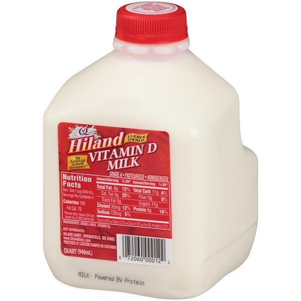 Hiland Vitamin D Milk 1 qt. Jug HyVee Aisles Online Grocery Shopping