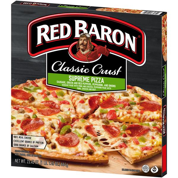 red baron thin crust supreme pizza