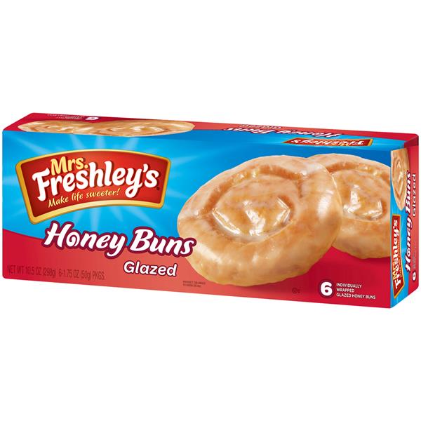 Mrs. Freshley's Glazed Honey Buns 6 Count | Hy-Vee Aisles ...