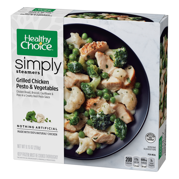 Healthy Choice Cafe Steamers Simply Grilled Chicken Pesto & Vegetables ...