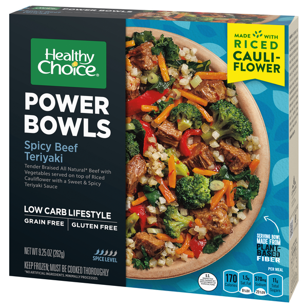 Healthy Choice Power Bowls Spicy Beef Teriyaki With Riced Cauliflower ...