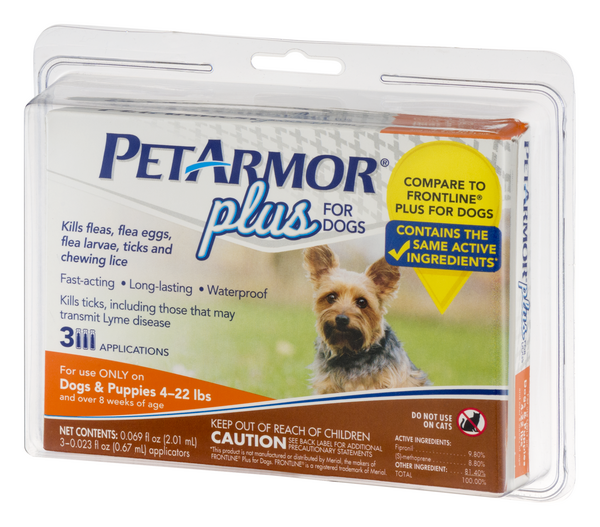 Petarmor Petarmor Plus For Dogs Puppies 4 22 Lbs 3 Ct Hy