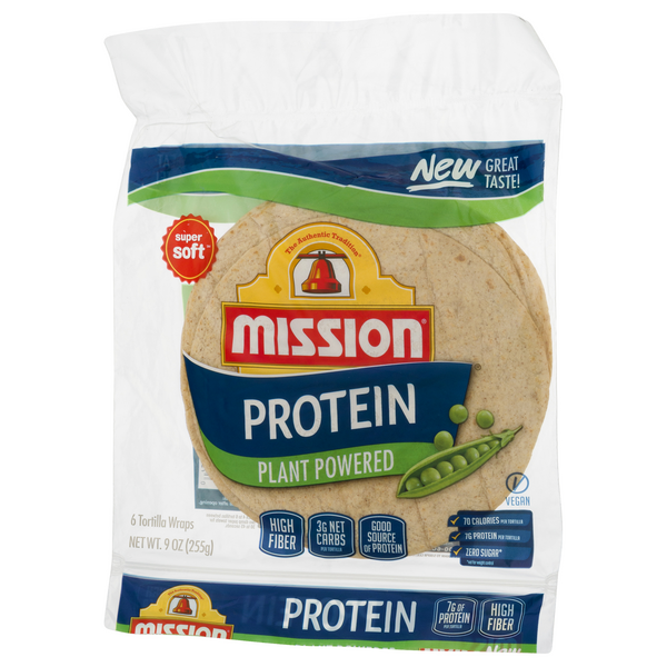 Mission Protein Plant Powered Tortilla Wraps 6ct Hy Vee Aisles Online Grocery Shopping