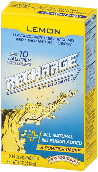 R.W. Knudsen Recharge Lemon 0.14 Oz Packets Flavored Sports