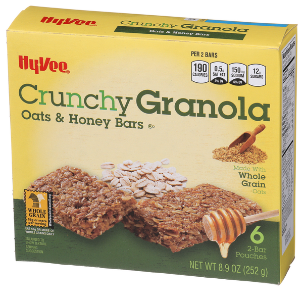 Hy Vee Crunchy Oats Honey Granola Bars 6ct