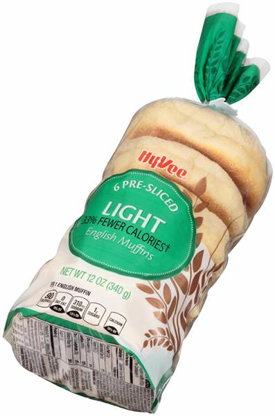 Hy-Vee Pre-Sliced Light English Muffins 6 ct | Hy-Vee Aisles Online ...