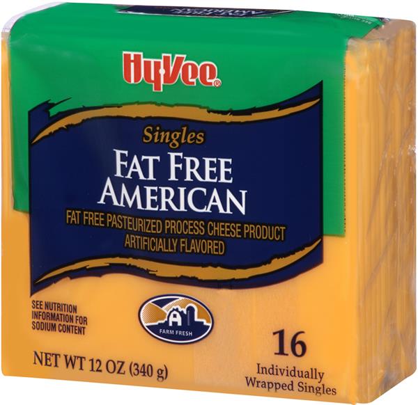 HyVee Singles Fat Free American Pasteurized Process Cheese Product