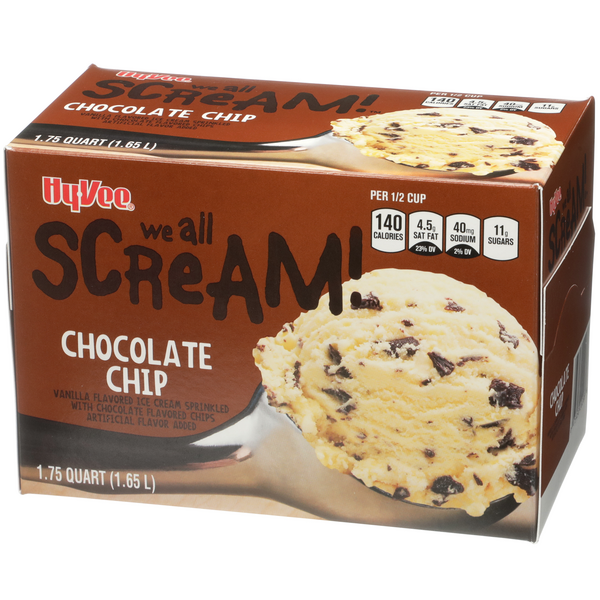 calories in 1 2 cup chocolate chip ice cream