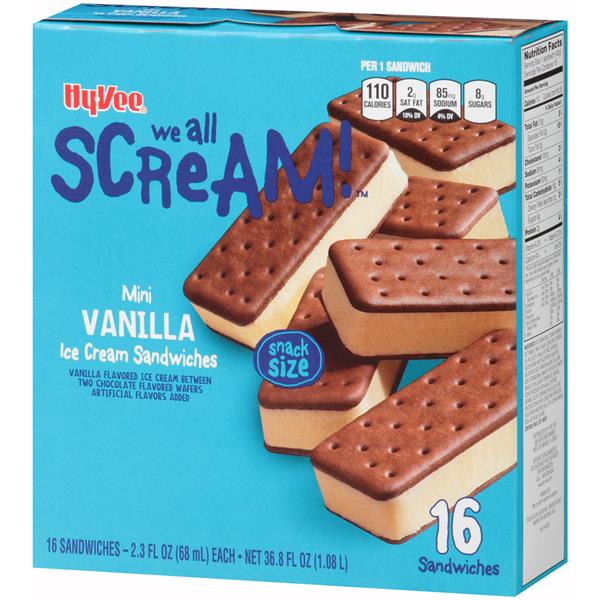 HyVee Mini Vanilla Ice Cream Sandwiches 162.3 Fl Oz HyVee Aisles