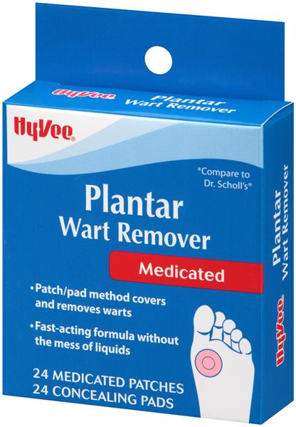 Hy-Vee Medicated Plantar Wart Remover, 24 Medicated Patches, 24 ...