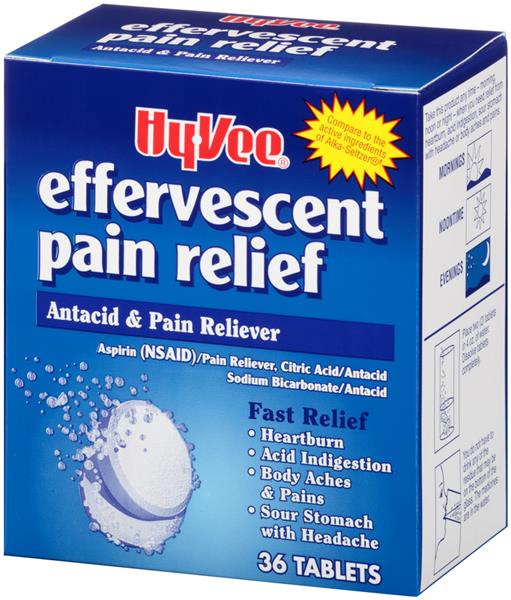 HyVee Effervescent Pain Relief Antacid & Pain Reliever Tablets Hy