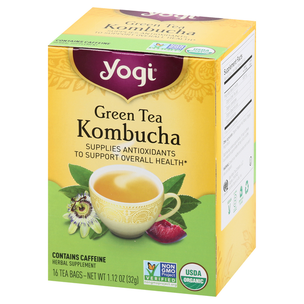 Yogi Organic Green Tea Kombucha Tea 16Ct Bags HyVee Aisles Online Grocery Shopping