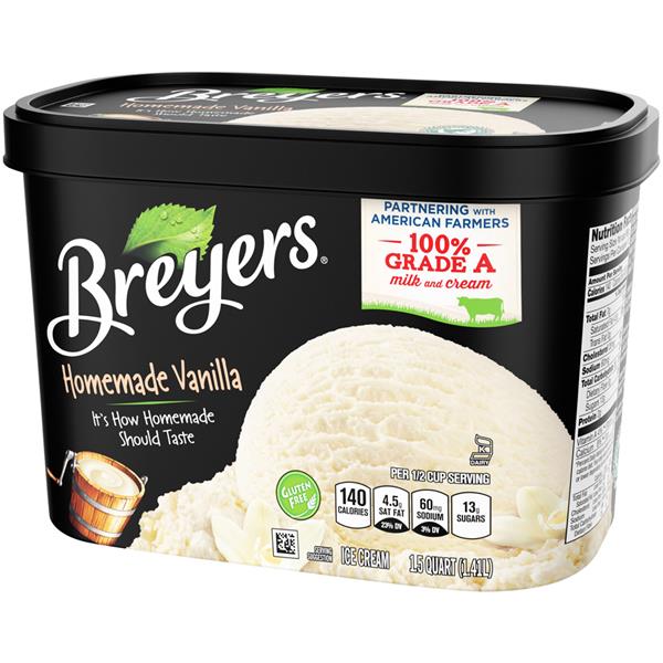 breyers vanilla bean ice cream calories