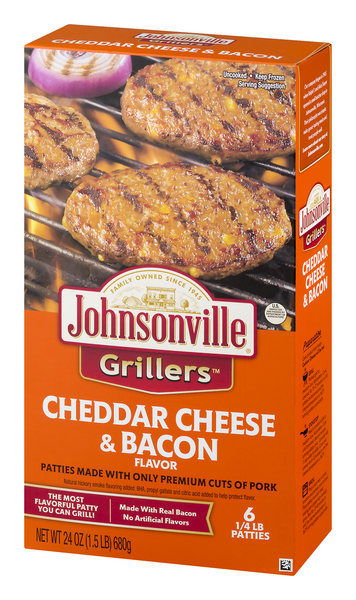 Johnsonville Grillers Original Brat Patties 2lb 6ct box (101718), Brats &  Sausages