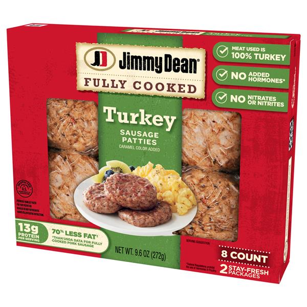 Jimmy Dean Fully Cooked Patties Turkey Sausage 8Ct | Hy-Vee Aisles ...