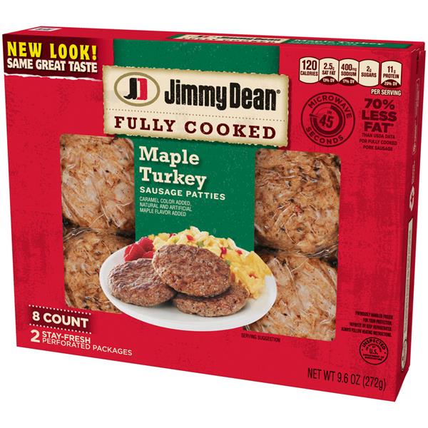 Jimmy Dean Fully Cooked Maple Turkey Sausage Patties 8Ct HyVee