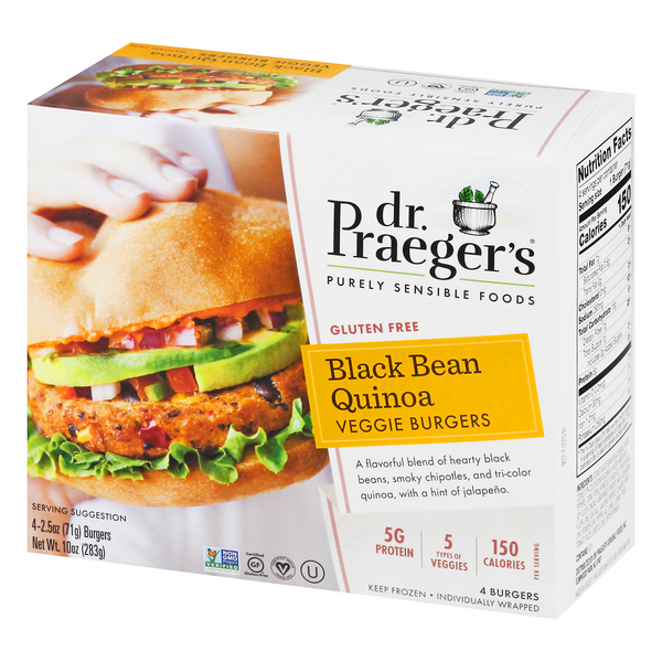 Dr. Praeger's Black Bean Quinoa Veggie Burgers 42.5 oz HyVee