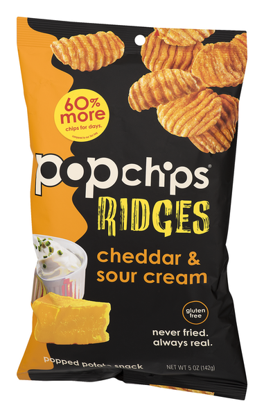 Popchips Popped Potato Snack Ridges Cheddar & Sour Cream | Hy-Vee ...