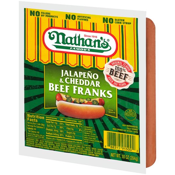 Nathans Jalapeno Cheddar Beef Franks 5Ct HyVee Aisles Online Grocery Shopping