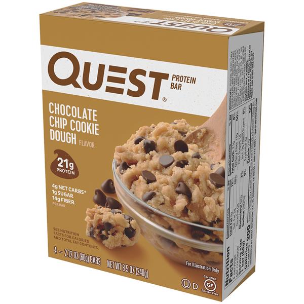 Quest Protein Bar Chocolate Chip Cookie Dough Flavor 42.12 oz. Bars