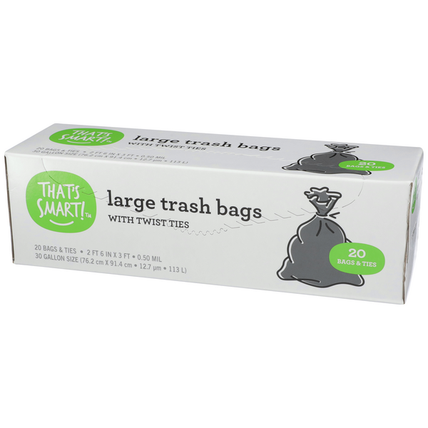That's Smart! Large Trash Bags with Twist Ties 30Gal Size HyVee