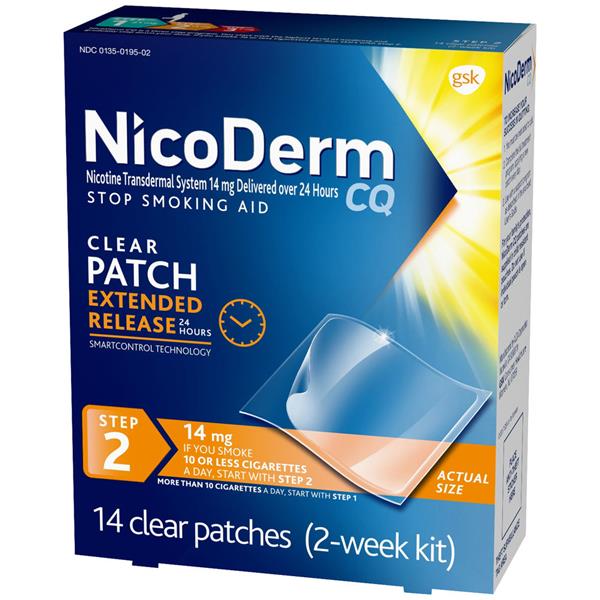 NicoDerm CQ Clear 2-Week Step 2 14mg Stop Smoking Aid Patches | Hy-Vee ...