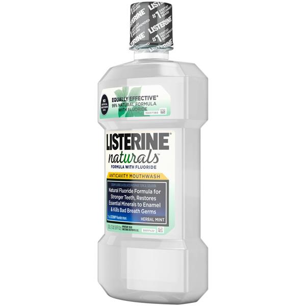 Listerine Naturals with Fluoride Herbal Mint Anticavity Mouthwash Hy