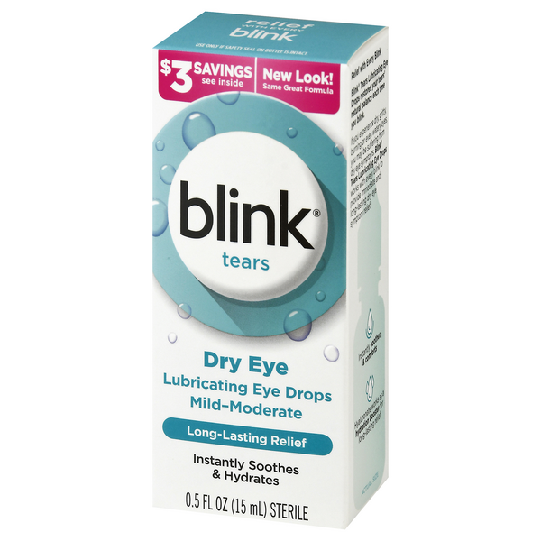 Blink Eye Drops, Lubricating, MildModerate Dry Eye HyVee Aisles Online Grocery Shopping