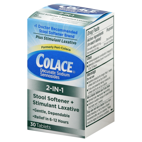 Colace 2-In-1 Stool Softener + Stimulant Laxative, Tablets | Hy-Vee ...
